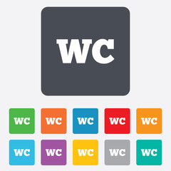 WC Toilet sign icon. Restroom symbol.