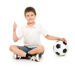 soccer boy studio isolated