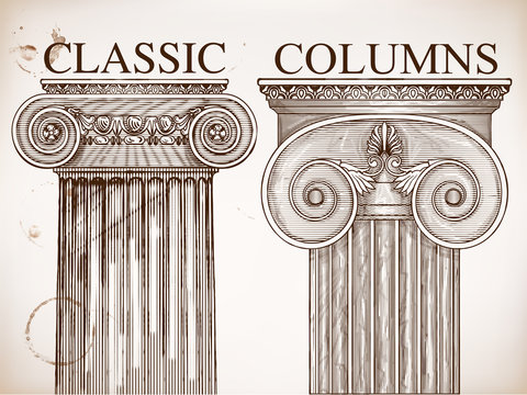 Classical column background set