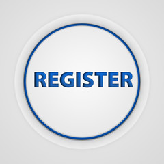 register circular button on white background