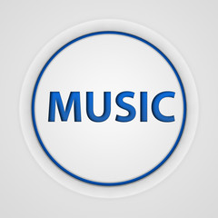 music circular icon on white background
