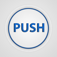 push circular icon on white background