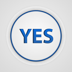yes circular icon on white background