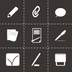 Vector black notes icons set