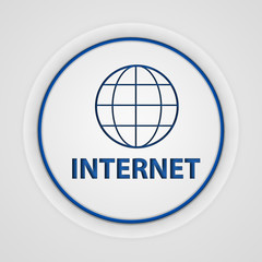 inernet circular icon on white background