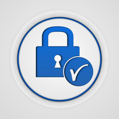 Lock circular icon on white background