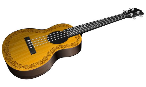 Ukulele with floral border