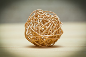 decorative ball made of wood. contemporary Art