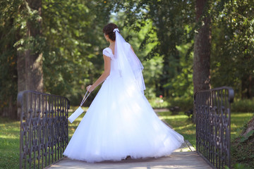 Portrait of a bride in a white dress