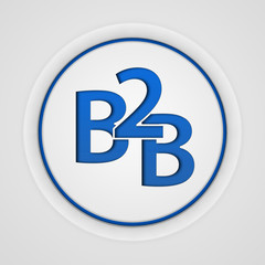 B2B circular icon on white background