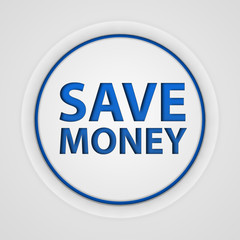 Save money circular icon on white background