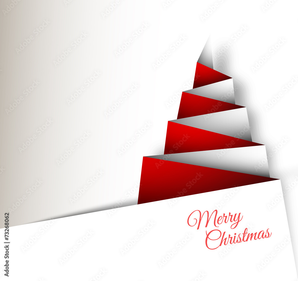 Wall mural Simple vector christmas tree made from paper