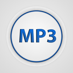 MP3 circular icon on white background