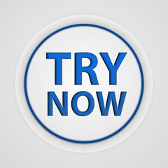 Try now circular icon on white background