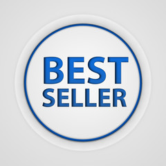 Best seller circular icon on white background