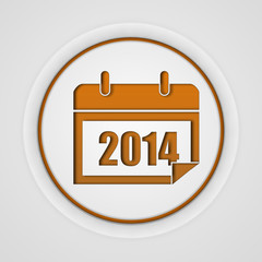 calendar circular icon on white background