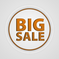 Big sale circular icon on white background