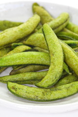 Japanese appetizer and snack fried edamame soy bean