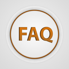 faq circular icon on white background