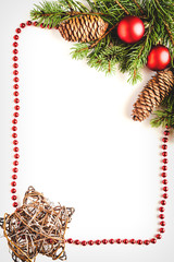Christmas decorations isolated on white background