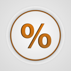 Percent circular icon on white background