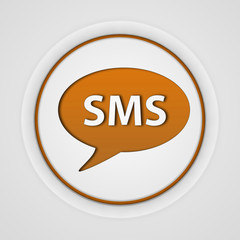 sms circular icon on white background