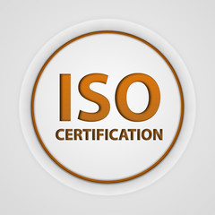 Iso certification circular icon on white background