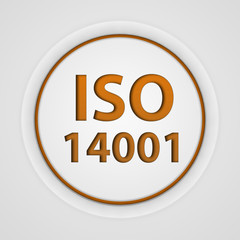 Iso 14001 circular icon on white background