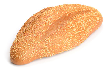 loaf of bread isolated on white