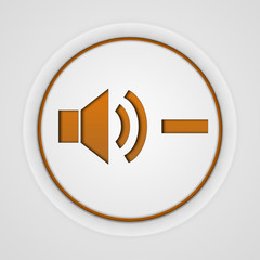 Volume circular icon on white background