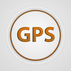 Gps circular icon on white background
