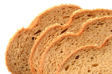 sliced loaf of bread  isolated on white