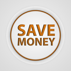 Save money circular icon on white background