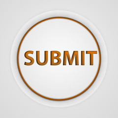 Submit circular icon on white background