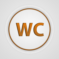 WC circular icon on white background