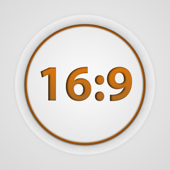 16:9 circular icon on white background