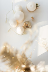 Christmas interior in natural light of sunny day