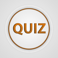 Quiz circular icon on white background