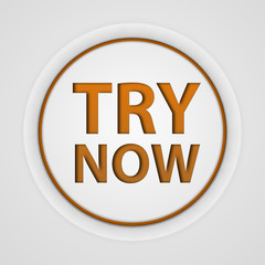 Try now circular icon on white background