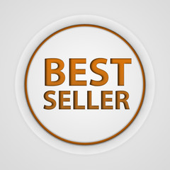 Best seller circular icon on white background