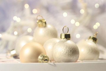 Christmas balls with abstract background