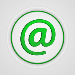 Email circular icon on white background