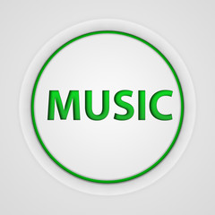 music circular icon on white background