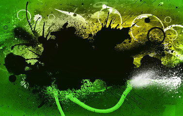 grunge abstract textured spring floral collage