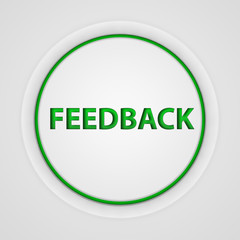 Feedback circular icon on white background