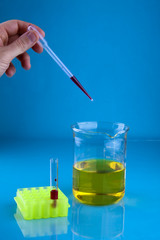 Pipetting into a beaker