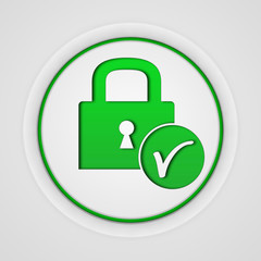 Lock circular icon on white background