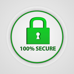 Lock circular icon on white background