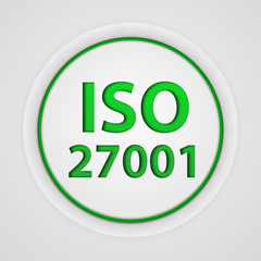 Iso 27001 circular icon on white background