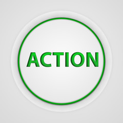 Action circular icon on white background